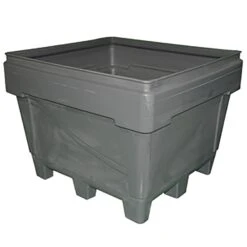 288 Gallon Gray Heavy Duty Bin, 4-Way Base, ArmorBin® 1042