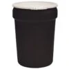 30 Gallon Black Plastic Drum, Taper Sided, UN Rated, Cover W/Plastic Lever Lock -Pagagoo Shop 1601blk