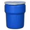 10 Gallon Blue Plastic Drum, Taper Sided, UN Rated, Cover W/Plastic Lever Lock -Pagagoo Shop 1609b