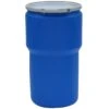 14 Gallon Blue Plastic Drum, Taper Sided, UN Rated, Cover W/Metal Lever Lock, 2" & 3/4" Fittings -Pagagoo Shop 1610mb