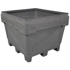 229 Gallon Gray Heavy Duty Bin, 4-Way Replaceable Base, ArmorBin® 3036
