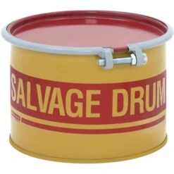 5 Gallon Steel Salvage Drum, UN Rated, Cover W/Bolt Ring Closure