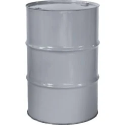 55 Gallon Silver Tight Head Steel Drum, Reconditioned, UN Rated, 2" & 3/4" Fittings, Lined