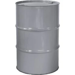 55 Gallon Ring Dip Gray Tight Head Steel Drum, Reconditioned, UN Rated, 2" & 3/4" Fittings, Lined