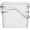 3.5 Gallon White Square Plastic Pail W/Plastic Handle, Life Latch, UN Rated -Pagagoo Shop 3.5 gallon white square plastic pail with plastic handle life latch un rated 56wls3 1