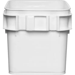 3.5 Gallon White Square Plastic Pail W/Plastic Handle, Life Latch, UN Rated -Pagagoo Shop 3.5 gallon white square plastic pail with plastic handle life latch un rated 56wls3 3