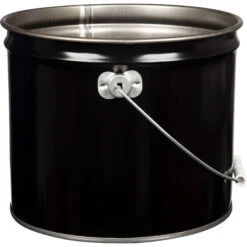 3.5 Gallon Black Open Head Steel Pail (26 Gauge), UN Rated, Unlined (S2 Series) -Pagagoo Shop 3.5 gallon black open head steel pail 26 gauge un rated unlined 26wb35 2