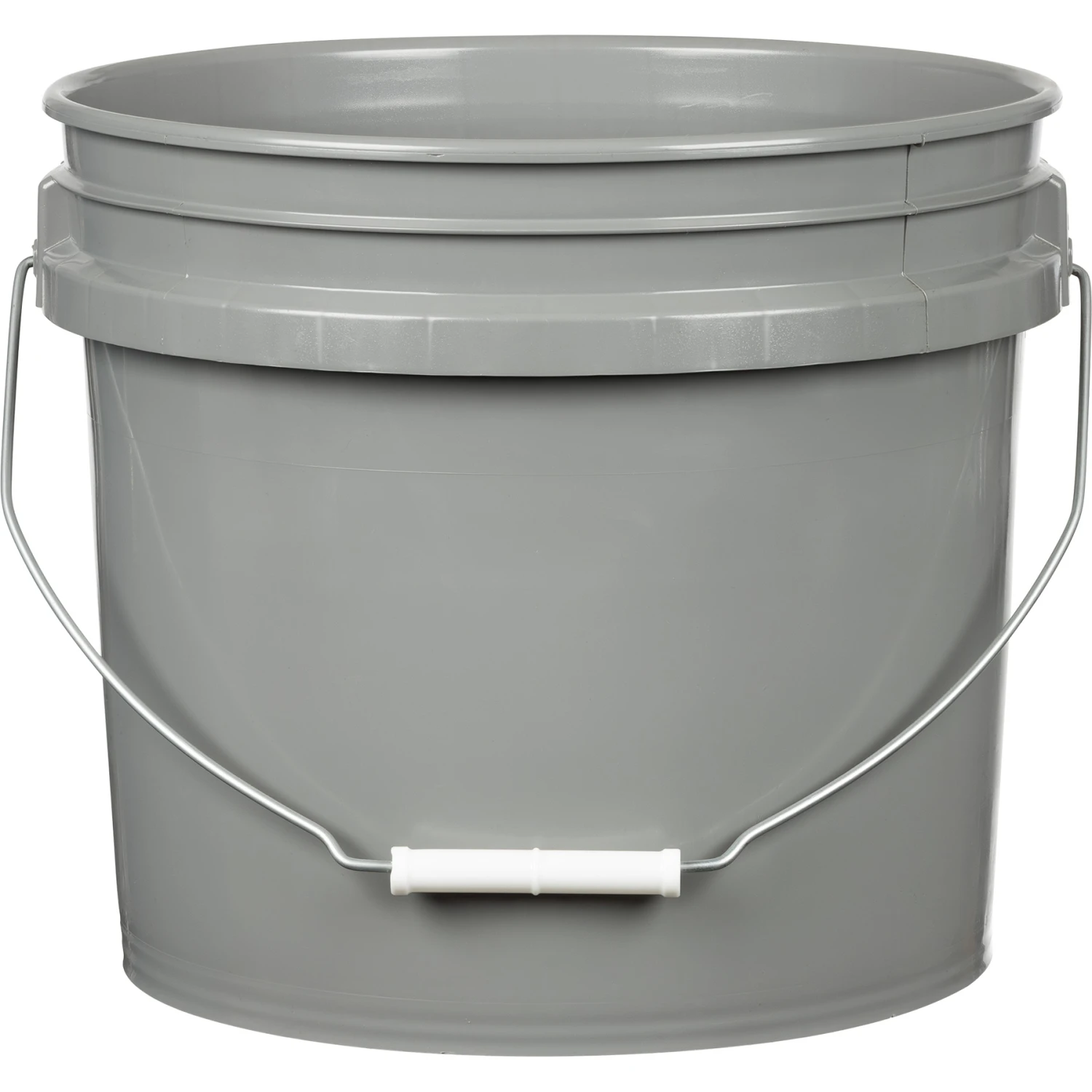 3.5 Gallon Gray Plastic Pail With Metal Handle, UN Rated (P6 Series)