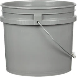 3.5 Gallon Gray Plastic Pail With Metal Handle, UN Rated (P6 Series) -Pagagoo Shop 3.5 gallon gray plastic pail with metal handle un rated 57wm3a 2 1