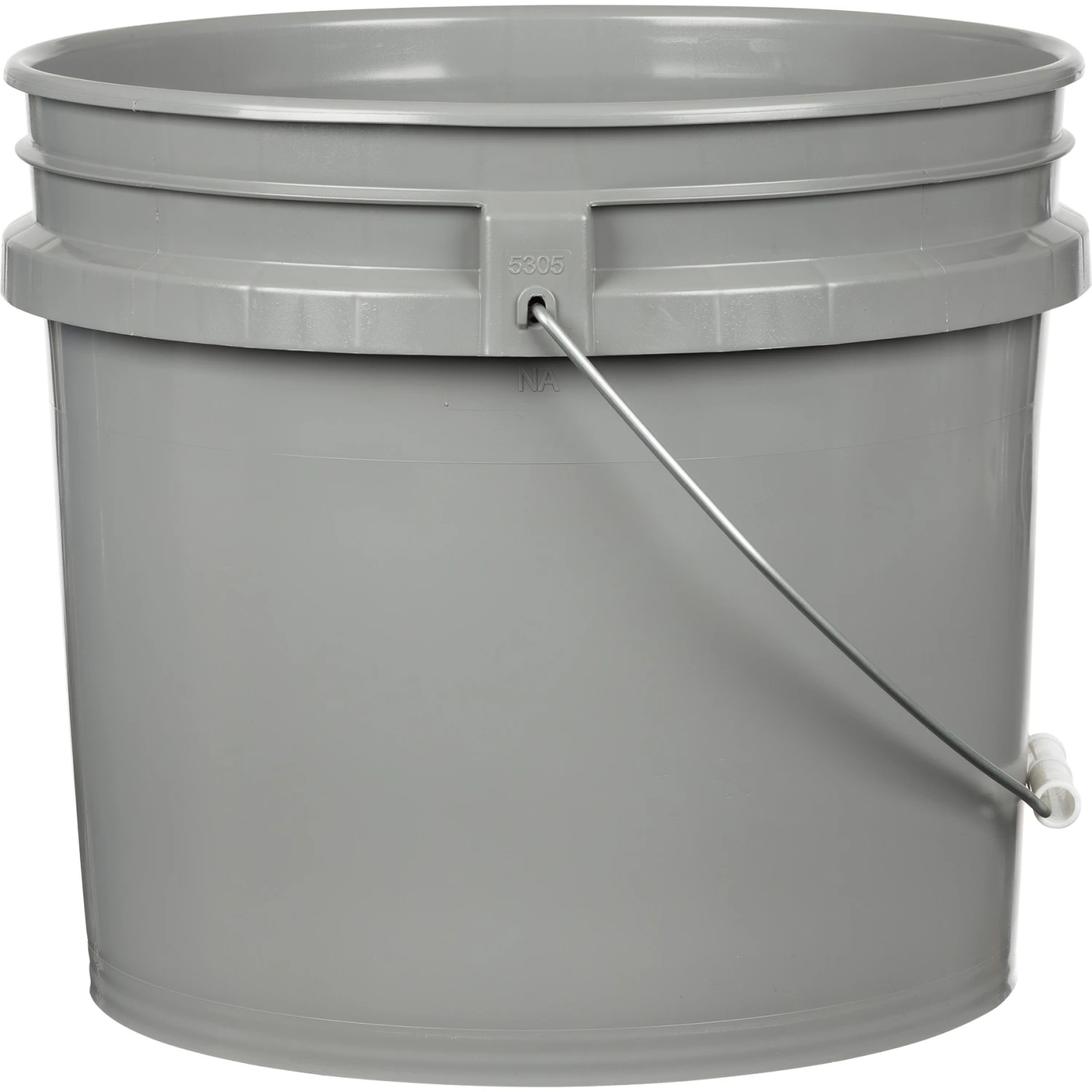 3.5 Gallon Gray Plastic Pail With Metal Handle, UN Rated (P6 Series) - Image 2