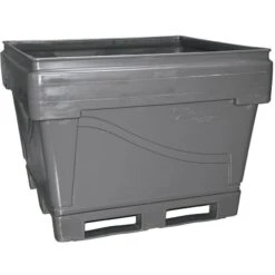 229 Gallon Gray Heavy Duty Bin, 4-Way Rollover Base, ArmorBin® 4036
