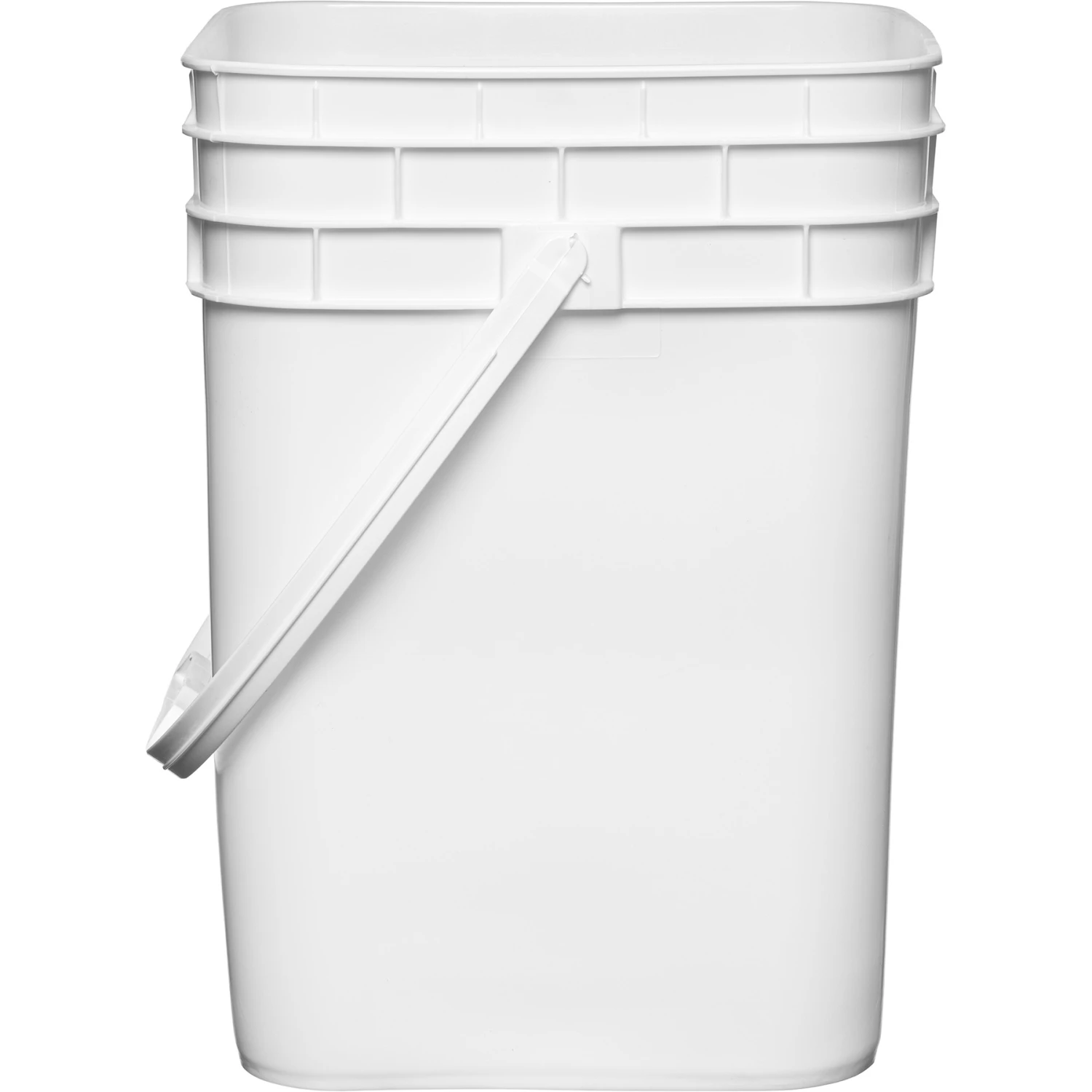 4 Gallon White Square Plastic Pail With Plastic Handle, 65 Mil - Image 2