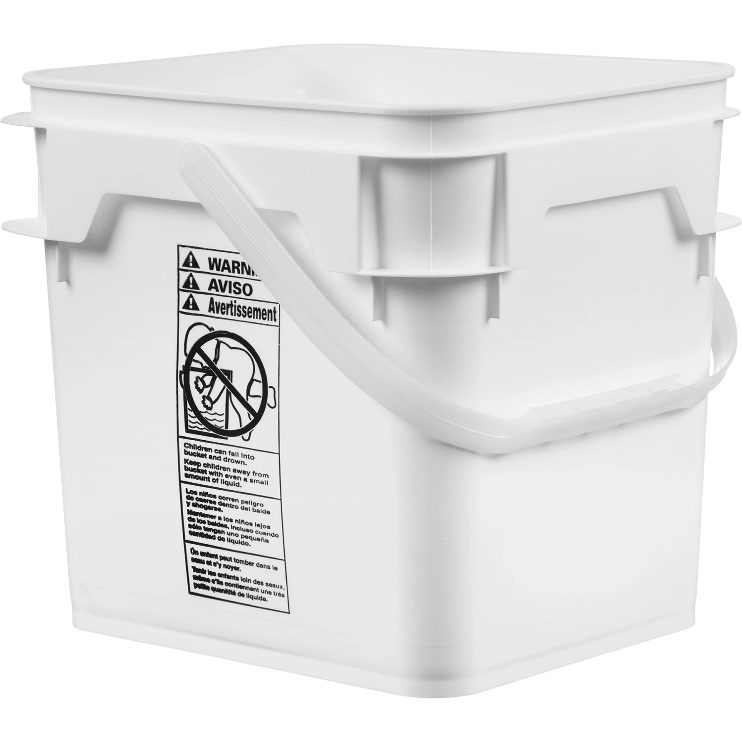 4 Gallon White Square Plastic Pail W/Plastic Handle, Life Latch, UN Rated - Image 4