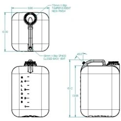 5 Gallon (19L) Natural HDPE Plastic E-Tainer® Tight Head 70mm, Closed Vent Stem -Pagagoo Shop 5 gallon hdpe closed tight head container 70 mm 6 tpi