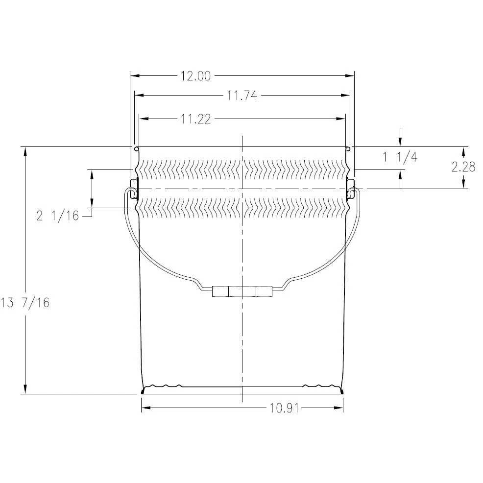 5 Gallon Gray Steel Pail & Cover (24/26/26 Gauge) UN Rated, Epoxy Phenolic Lining (S3 Series) 5 5 Gallon Gray Steel Pail & Cover (24/26/26 Gauge) UN Rated, Epoxy Phenolic Lining (S3 Series) - Image 3