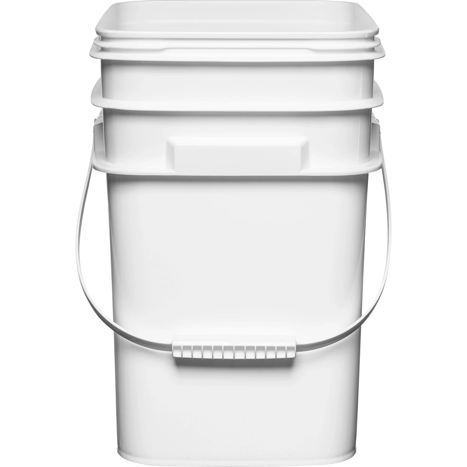 5.3 Gallon White EZ Stor® HDPE Plastic Container W/Handle 4 5.3 Gallon White EZ Stor® HDPE Plastic Container W/Handle - Image 2