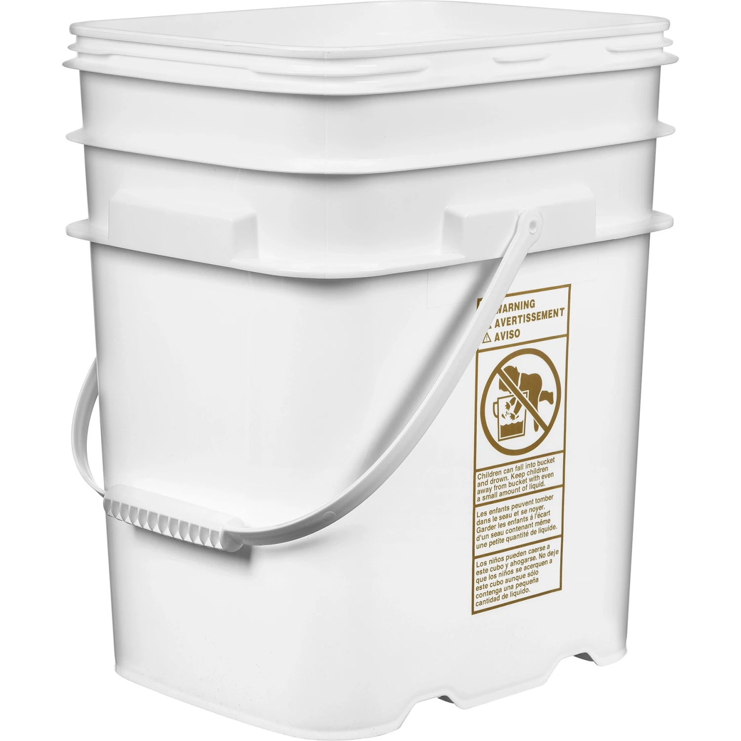 5.3 Gallon White EZ Stor® HDPE Plastic Container W/Handle 6 5.3 Gallon White EZ Stor® HDPE Plastic Container W/Handle - Image 4