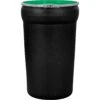 55 Gallon Black Plastic Drum, Taper Sided, UN Rated, Green Cover W/Plastic Lever Lock -Pagagoo Shop 55 gal un black plastic nestable open head drum with plain cover and plastic lever lock ring un1h2 y185 s 56waa0 1