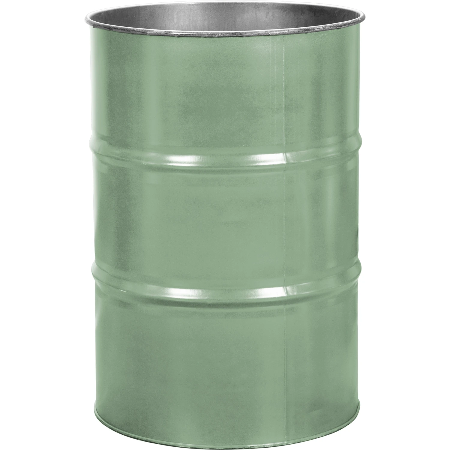 55 Gallon Superior Green Steel Drum, Reconditioned (No Cover)