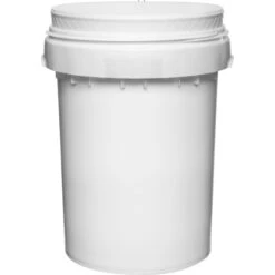 12 Gallon White Plastic Drum, Taper Sided, Threaded Opening, Life Latch, UN Rated -Pagagoo Shop 56wml7 2 1