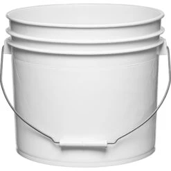 3.5 Gallon White Plastic Pail With Metal Handle (P5 Series)