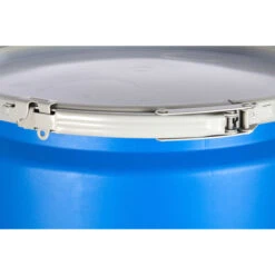 14 Gallon Blue Plastic Drum, Taper Sided, UN Rated, Cover W/ Metal Lever Lock -Pagagoo Shop 56wt14 2