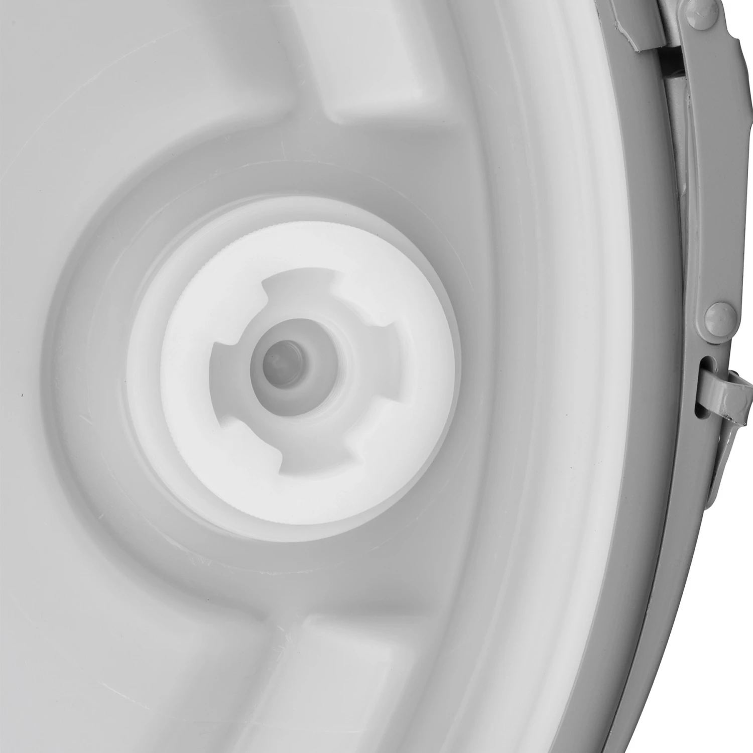 57 Gallon Blue Plastic Drum, UN Rated, 2" & 3/4" Fittings, Cover W/Lever Lock Ring Closure - Image 4