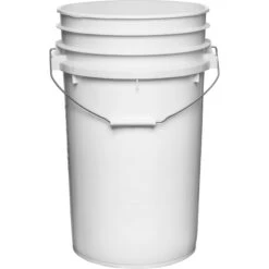 7 Gallon White Plastic Pail With Metal Handle (P9 Series) -Pagagoo Shop 57w007 2 1