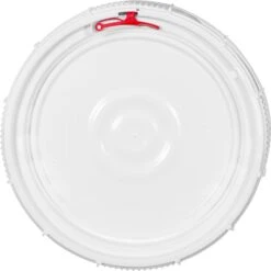 3.5-6.5 Gallon Slotted White Threaded Plastic Pail Lid, Life Latch, UN Rated -Pagagoo Shop 57w5nl 3