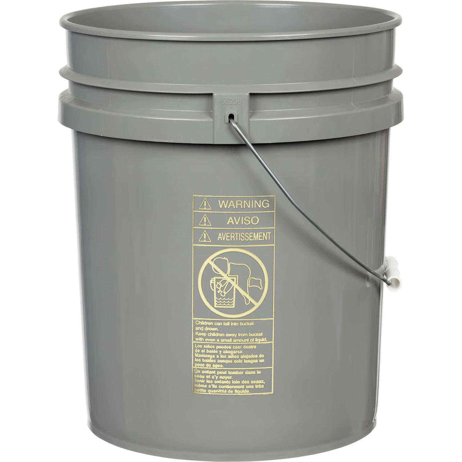 5 Gallon Gray Plastic Pail W/Metal Handle, UN Rated (P6 Series) 3 5 Gallon Gray Plastic Pail W/Metal Handle, UN Rated (P6 Series)