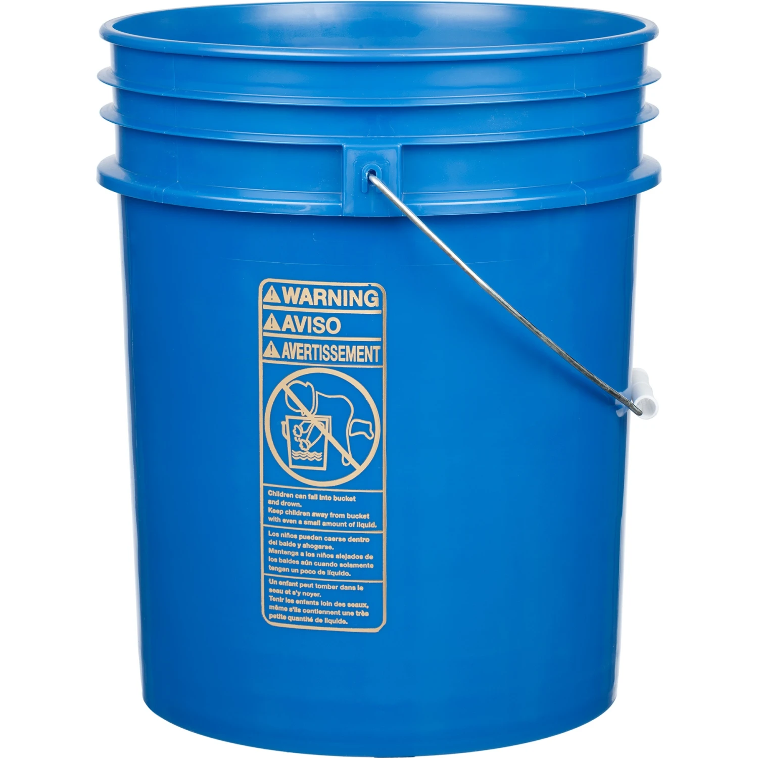 5 Gallon Chevron Blue Plastic Pail (90 Mil), W/Metal Handle (P7 Series) 3 5 Gallon Chevron Blue Plastic Pail (90 Mil), W/Metal Handle (P7 Series)