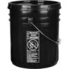 5 Gallon Black Straight-Sided Plastic Pail W/Lid & Metal Handle, UN Rated (P6 Series) -Pagagoo Shop 5 gallon black straight sided plastic pail with lid and metal handle un rated 57w5sb 1