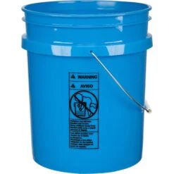 Paragon Unit Pack (120 Ea.) - 5 Gallon Blue Plastic Pail (90 Mil), W/Metal Handle (P5 Series) -Pagagoo Shop 5 gallon chevron blue plastic pail 90 mil with metal handle 56w05u 2 1