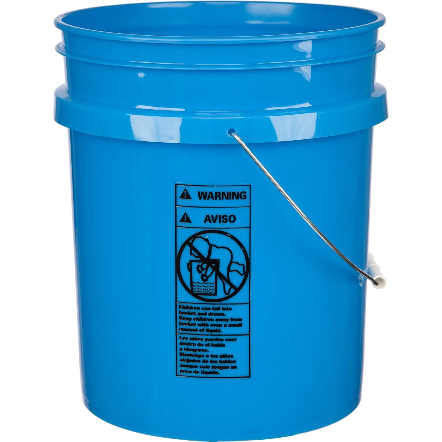 Paragon Unit Pack (120 Ea.) - 5 Gallon Blue Plastic Pail (90 Mil), W/Metal Handle (P5 Series) - Image 2