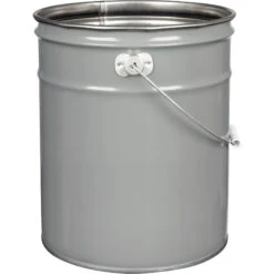 5 Gallon Gray Open Head Steel Pail (29 Gauge), Unlined (S2 Series) -Pagagoo Shop 5 gallon gray open head steel pail 29 gauge unlined 08w29a 2