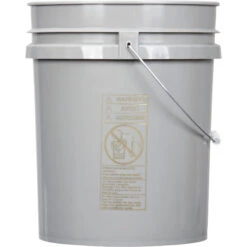Unit Pack (120 Ea.) - 5 Gallon Gray Plastic Pail (90 Mil), W/Metal Handle (P4 Series) -Pagagoo Shop 5 gallon gray plastic pail 90 mil with metal handle 57wp5a 1 1