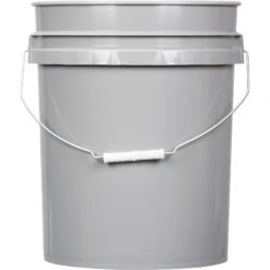 Unit Pack (120 Ea.) - 5 Gallon Gray Plastic Pail (90 Mil), W/Metal Handle (P4 Series) -Pagagoo Shop 5 gallon gray plastic pail 90 mil with metal handle 57wp5a 2 1