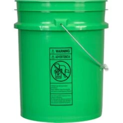Unit Pack (120 Ea.) - 5 Gallon Green Plastic Pail (90 Mil), W/Metal Handle (P4 Series) -Pagagoo Shop 5 gallon green plastic pail 90 mil with metal handle 57wp5g 1 2