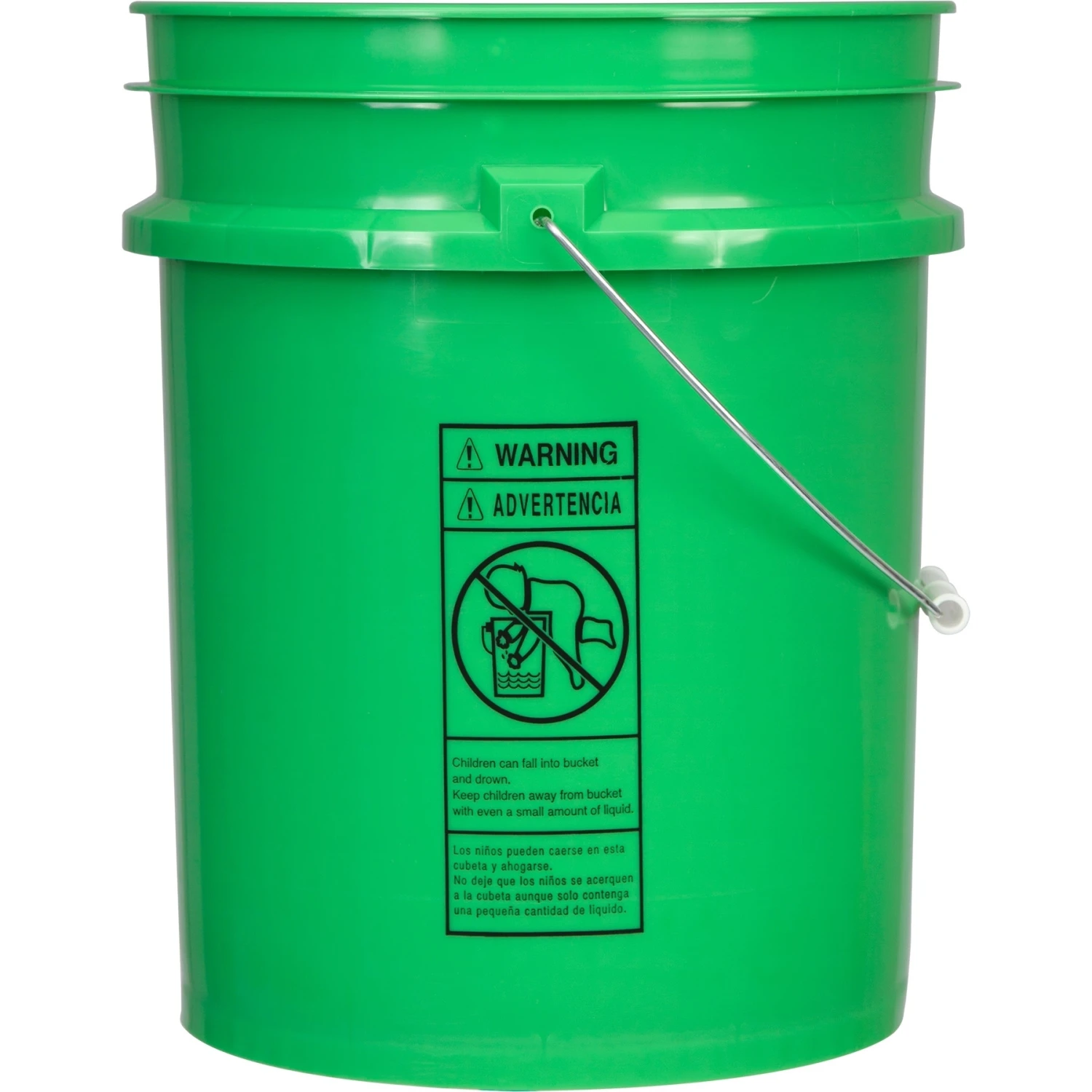 Unit Pack (120 Ea.) - 5 Gallon Green Plastic Pail (90 Mil), W/Metal Handle (P4 Series) - Image 2