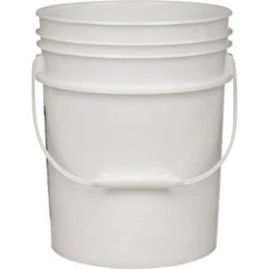 5 Gallon Natural Plastic Pail (90 Mil), W/ Plastic Handle (P5 Series) -Pagagoo Shop 5 gallon natural plastic pail 90 mil with plastic handle 56wp5h 2