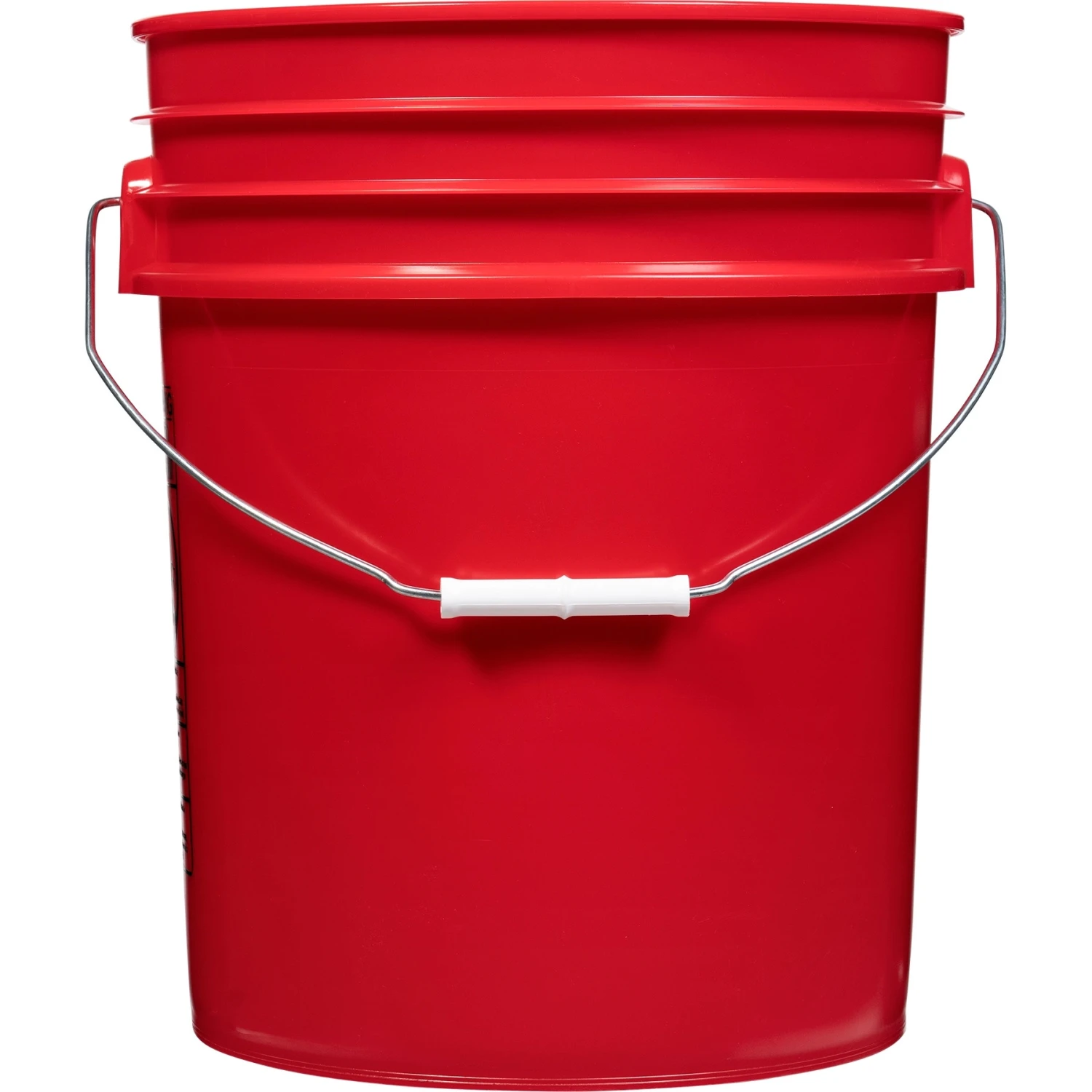 5 Gallon Red Plastic Pail (90 Mil) W/Metal Handle (P9 Series) - Image 2