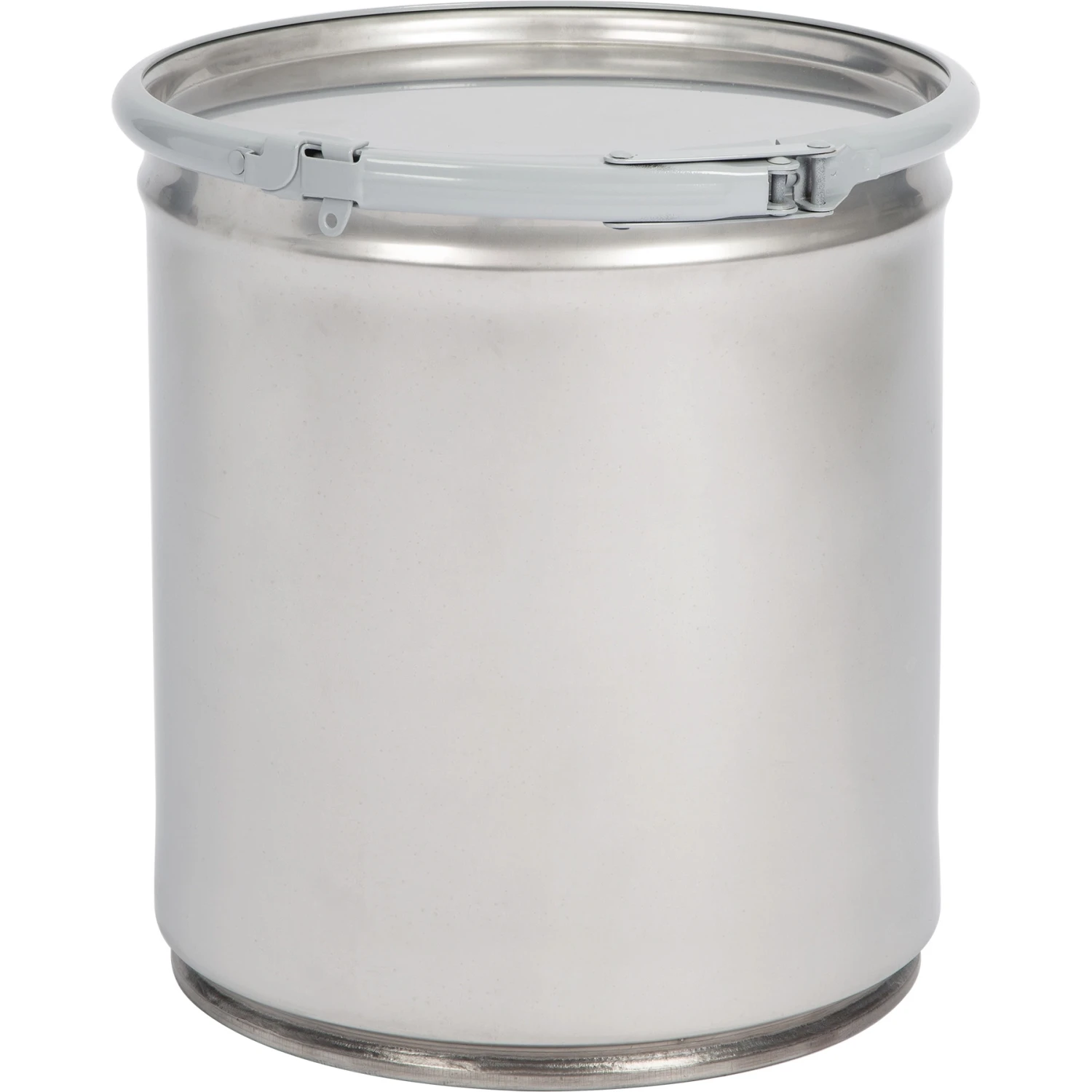 5 Gallon Stainless Steel Drum, Food Grade, Cover W/Lever Lock