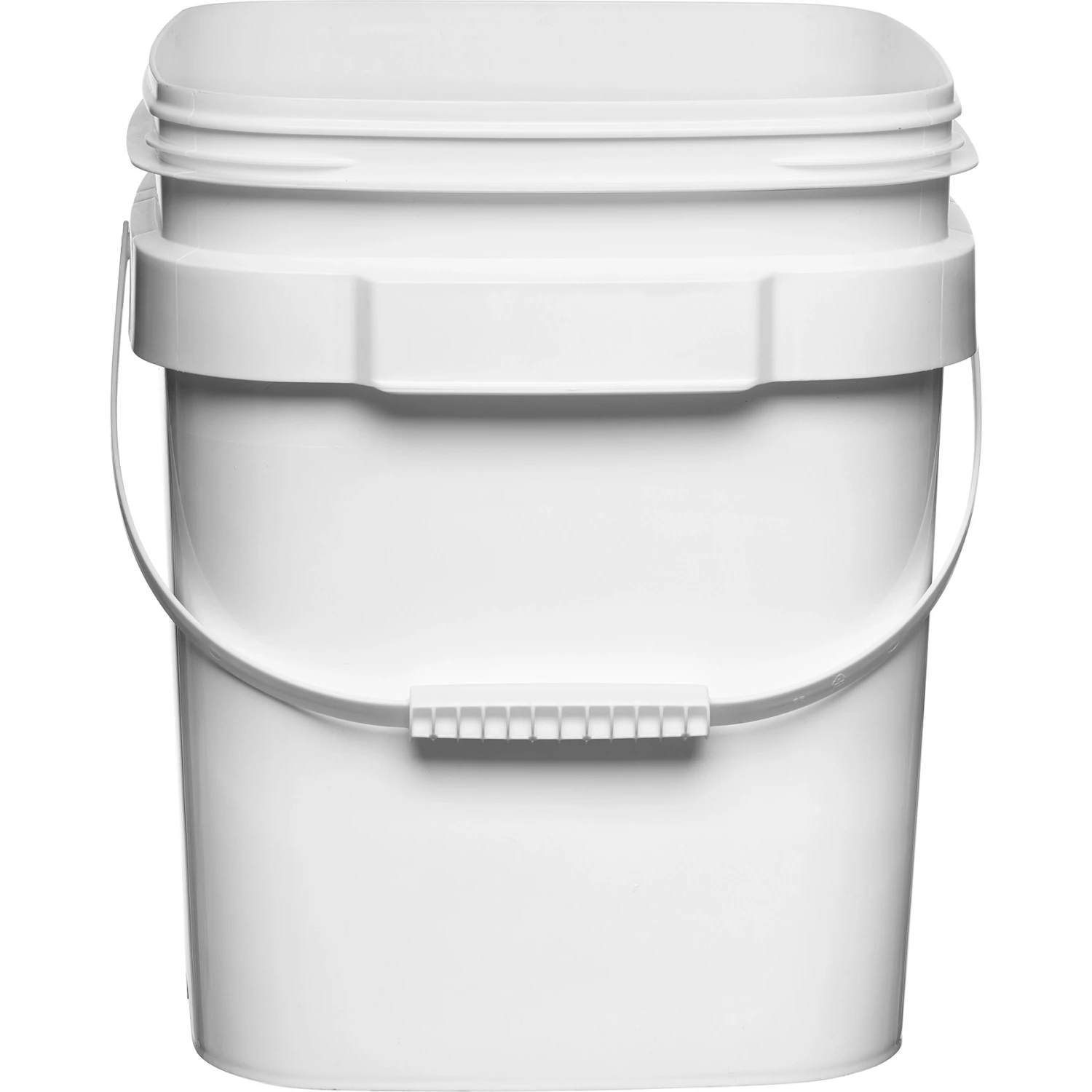 6.5 Gallon White Square Plastic Pail W/Plastic Handle 4 6.5 Gallon White Square Plastic Pail W/Plastic Handle - Image 2