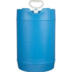 6 Gallon (22 L) Round Blue HDPE Plastic Tight Head Container, Rieke Opening, Vent, UN Rated -Pagagoo Shop 6 gallon blue round tight head un rated with reike opening and vent 56w6tu 2 1