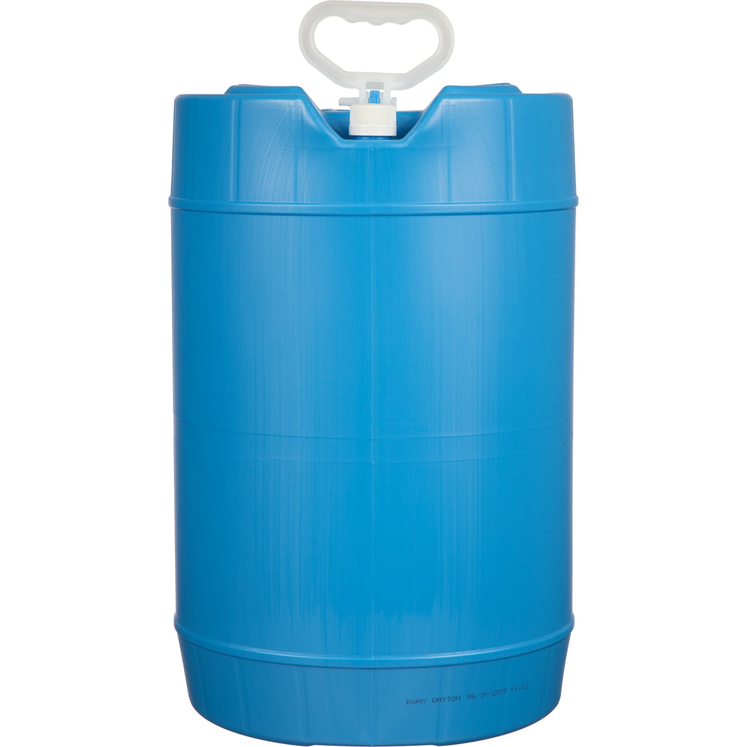 6 Gallon (22 L) Round Blue HDPE Plastic Tight Head Container, Rieke Opening, Vent, UN Rated - Image 2