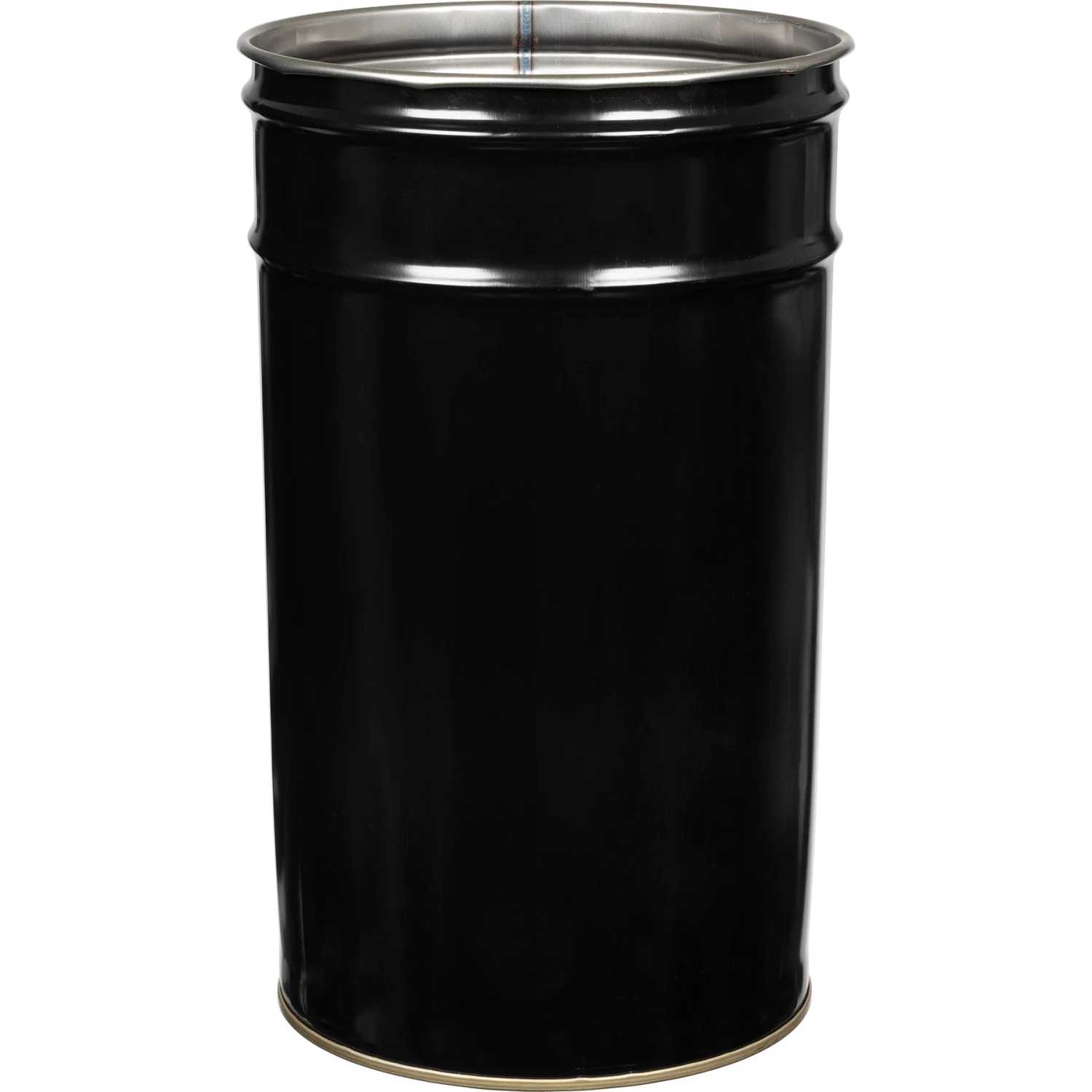 7 Gallon Black/Gray Open Head Steel Pail (NA/28/26 Gauge), Unlined, No Cover, Ears, Or Handles