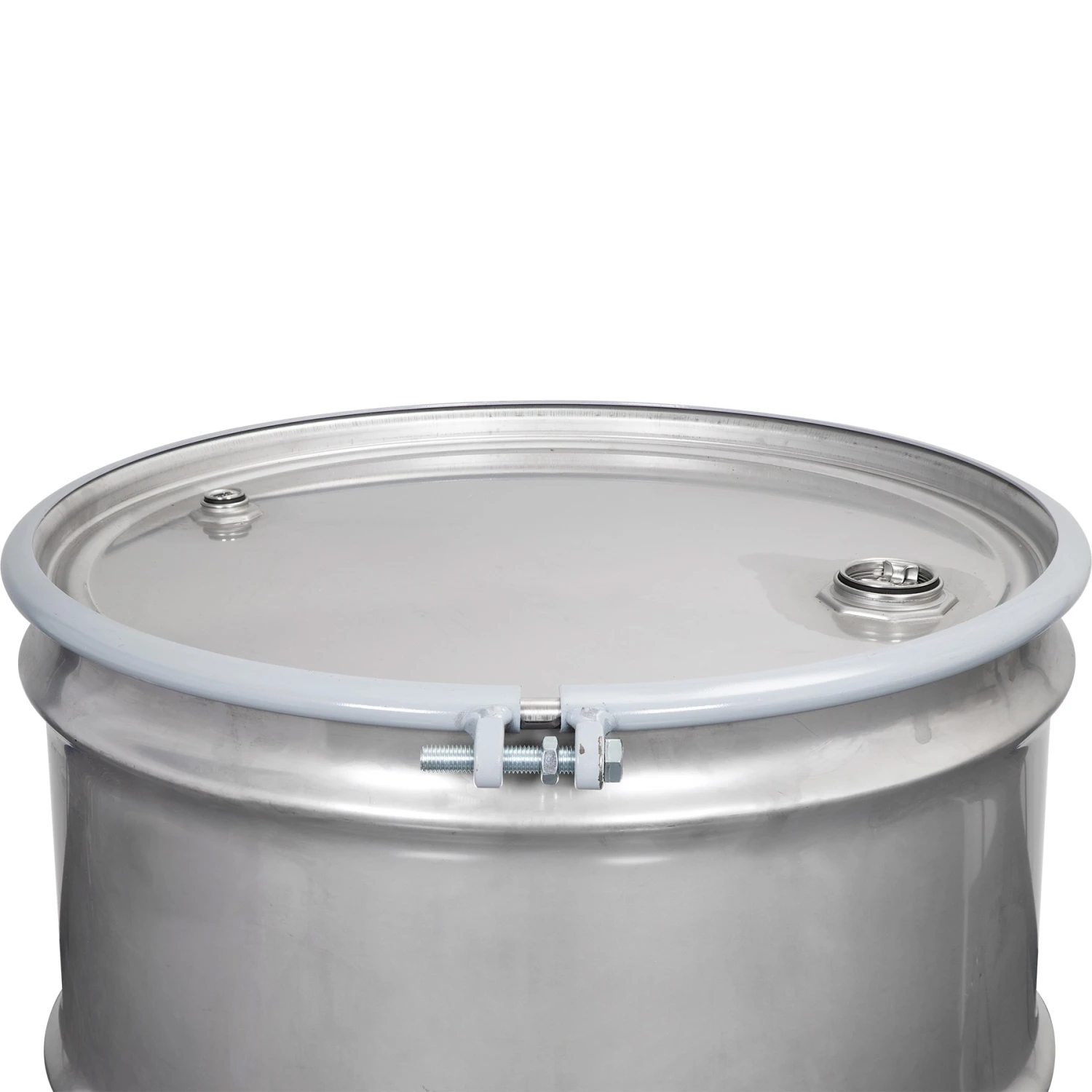 85 Gallon Stainless Steel Drum, UN Rated, Cover W/Bolt Ring, 2" & 3/4" Fittings 5 85 Gallon Stainless Steel Drum, UN Rated, Cover W/Bolt Ring, 2" & 3/4" Fittings - Image 3