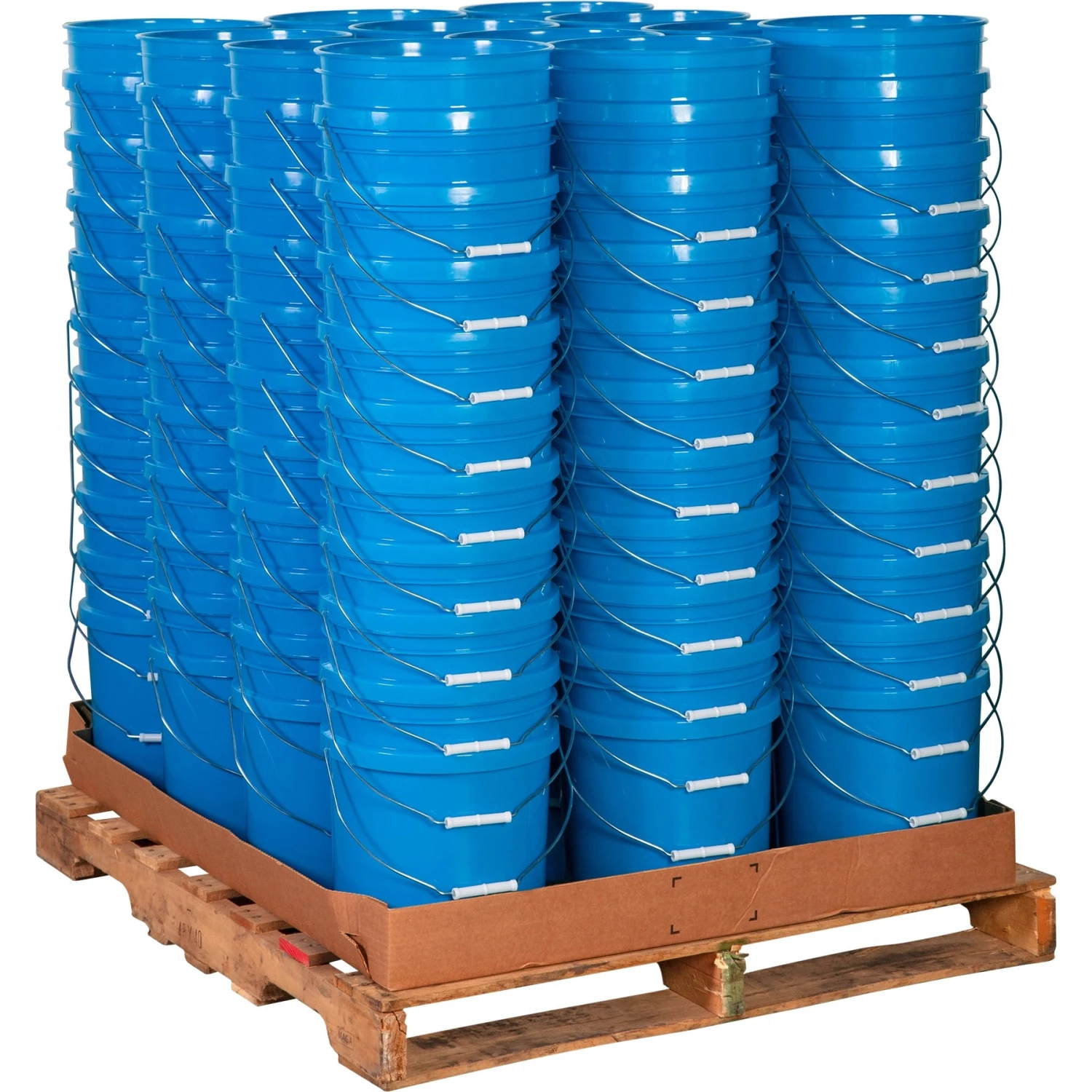 Paragon Unit Pack (120 Ea.) - 5 Gallon Blue Plastic Pail (90 Mil), W/Metal Handle (P5 Series)